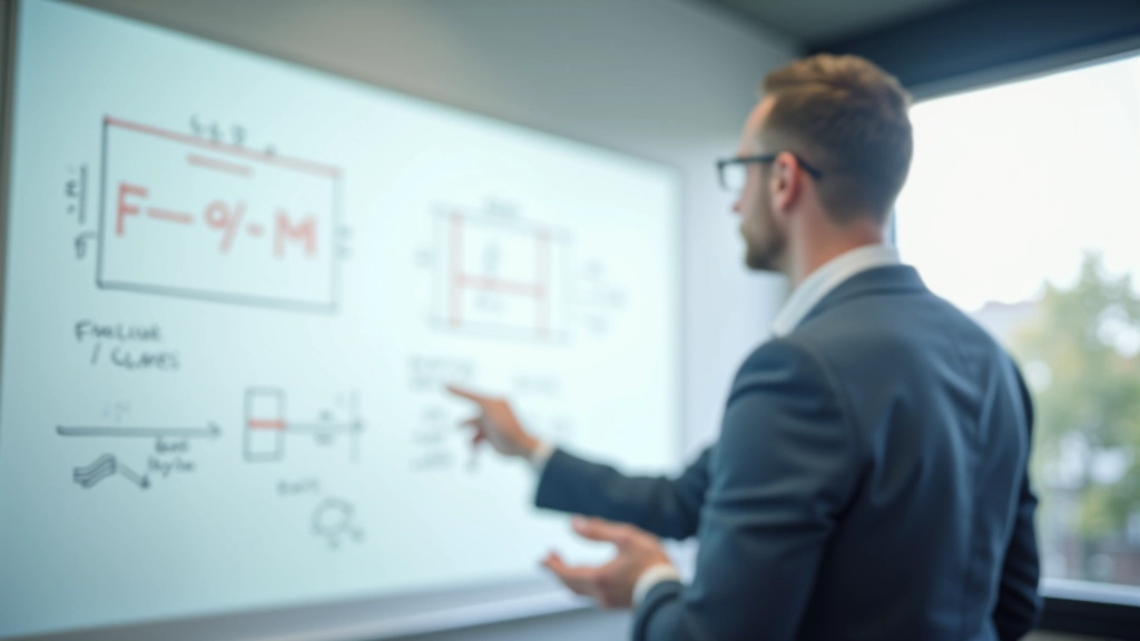 Developer explaining vector mathematics concepts at whiteboard with physics diagrams